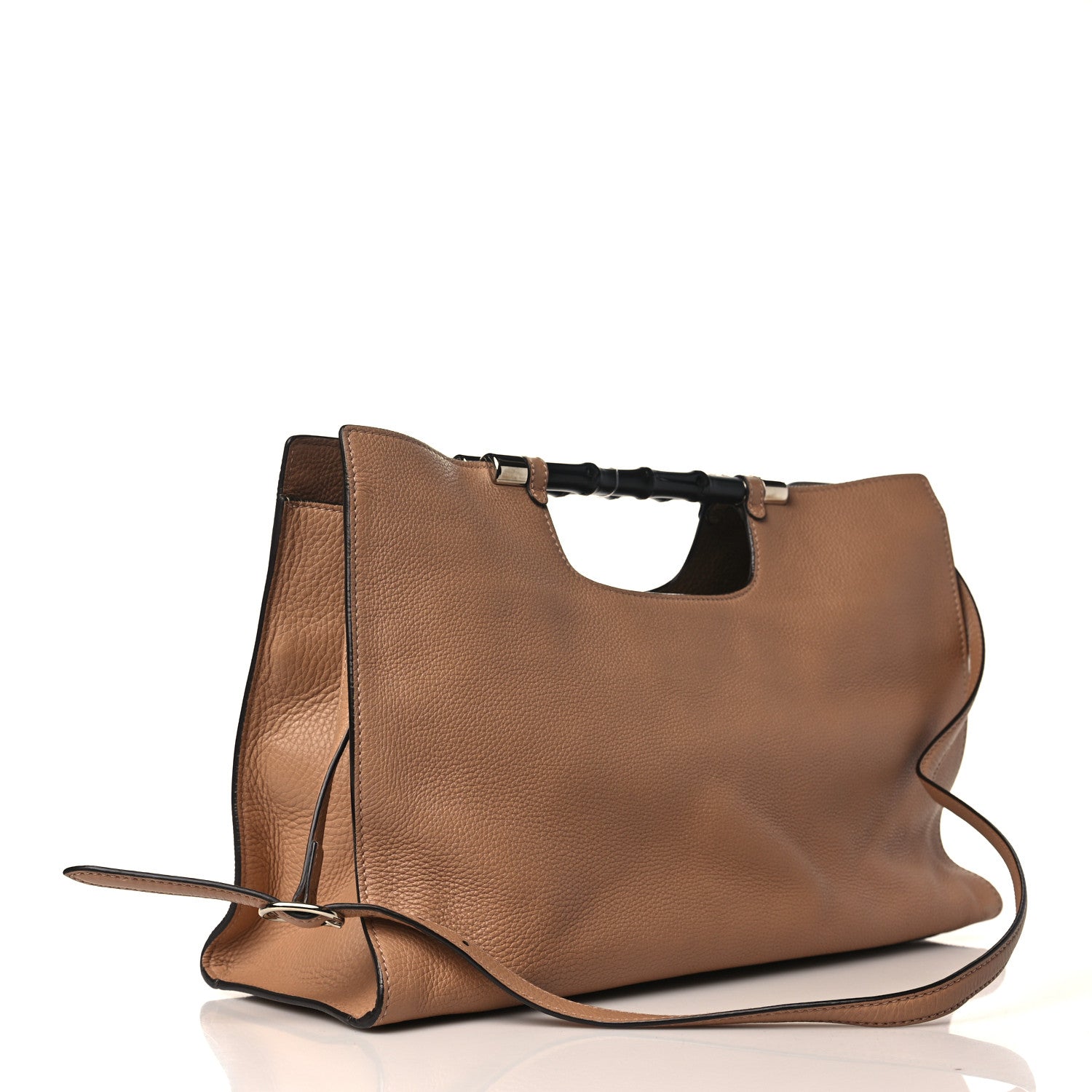 Gucci Calfskin Medium Bamboo Daily Shopper Camelia 2 of 10
