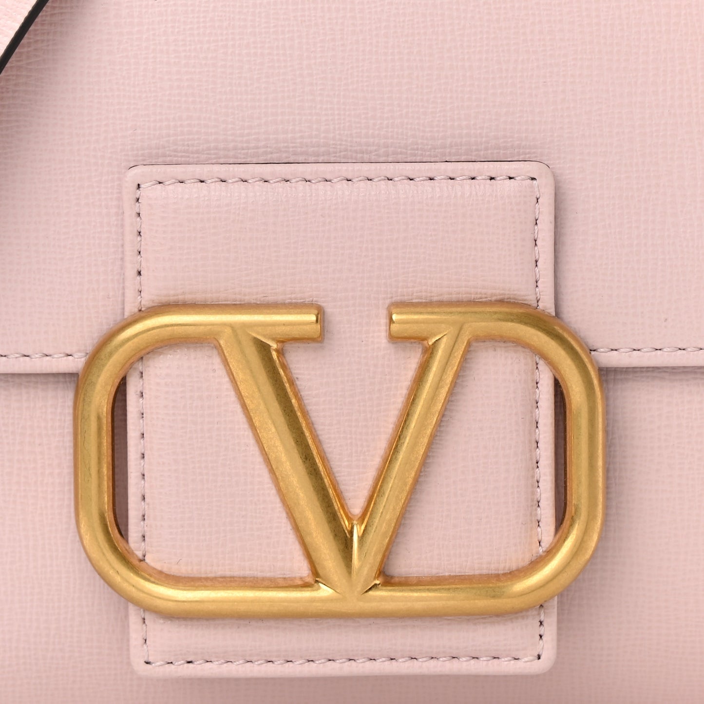 Textured Calfskin Stud Sign Shoulder Bag Rose Quartz