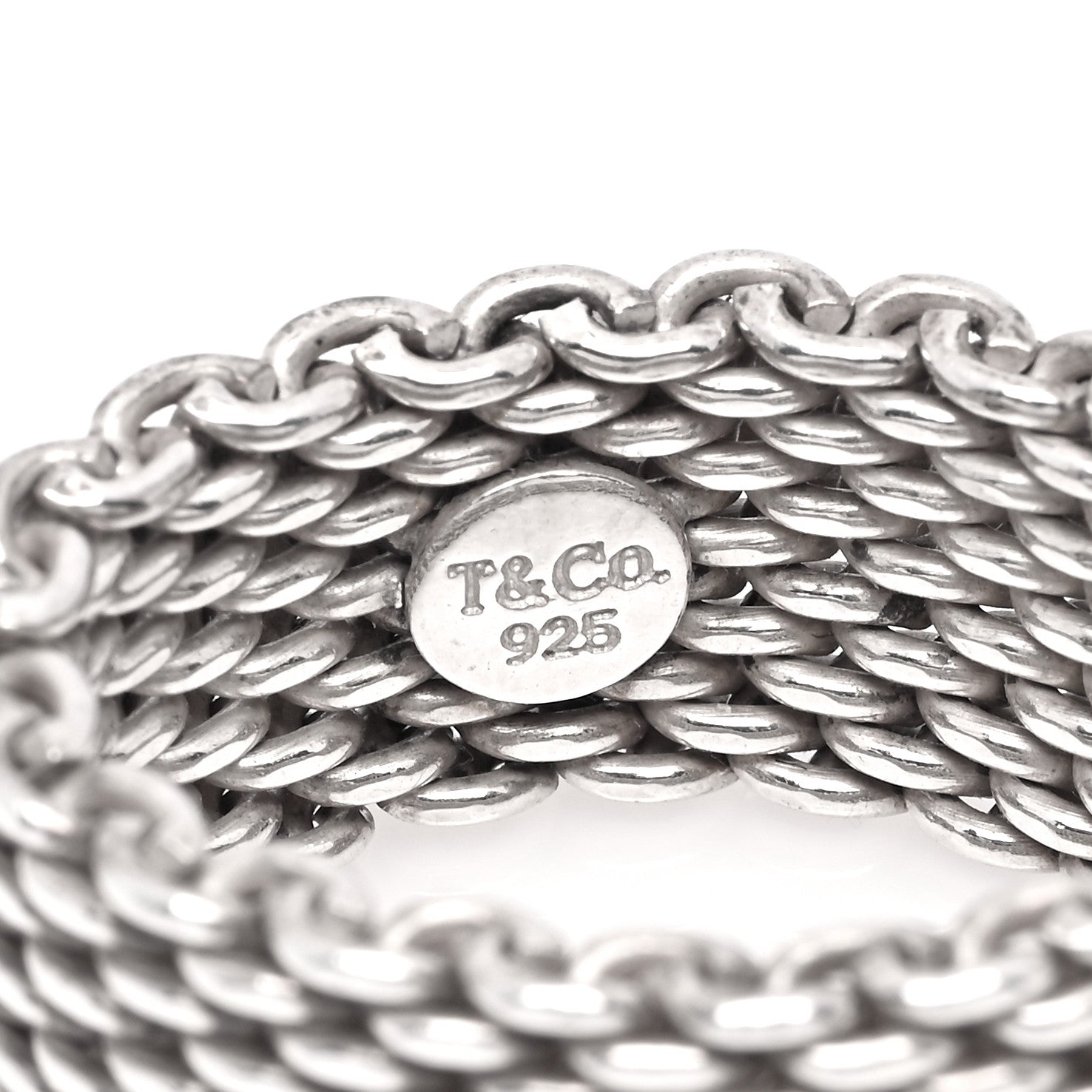 Tiffany Sterling Silver Somerset Mesh Ring 54 7 4 of 4