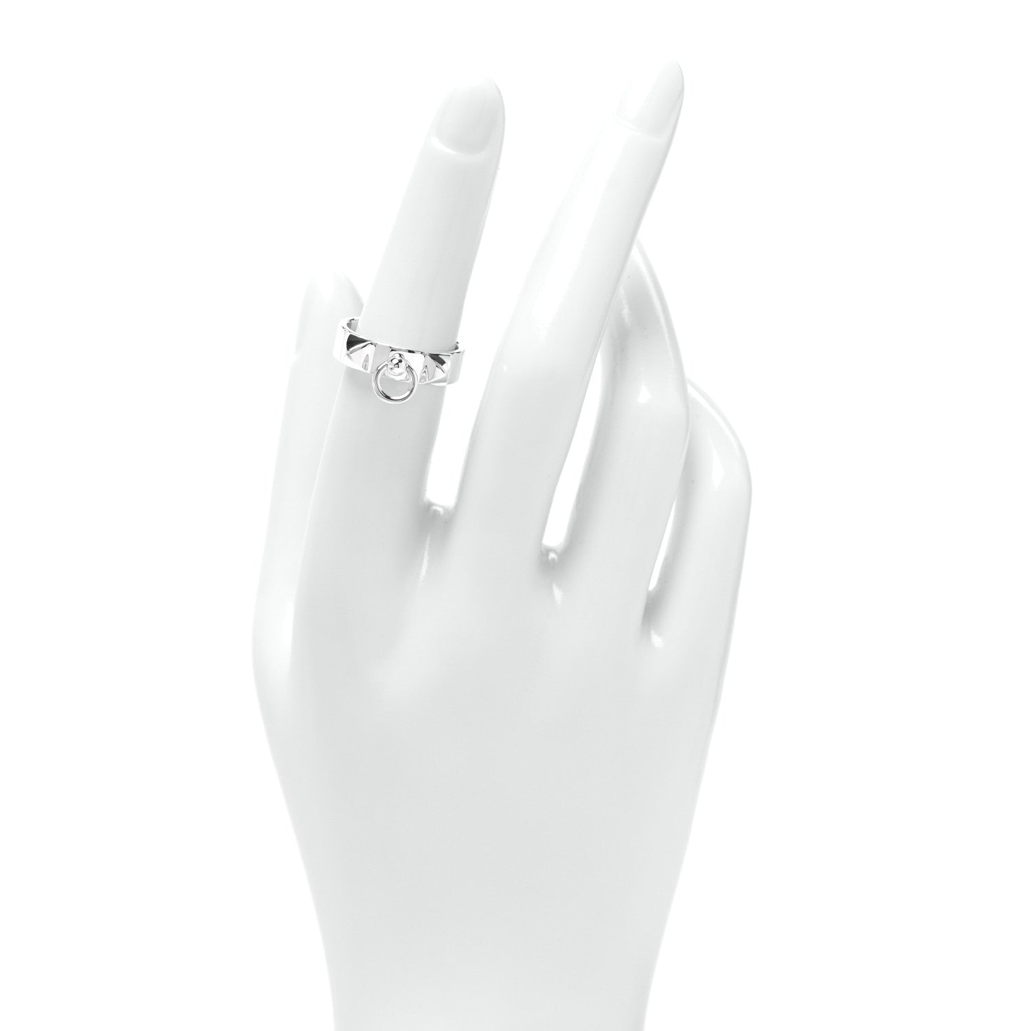 Hermes Sterling Silver PM Collier De Chien Ring 52 6 2 of 5