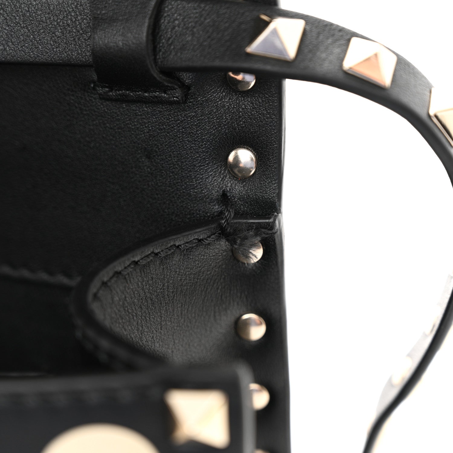 Valentino Garavani Vitello Polka Dot Medium Rockstud Flip Lock Crossbody Bag Black Light Ivory 10 of 10
