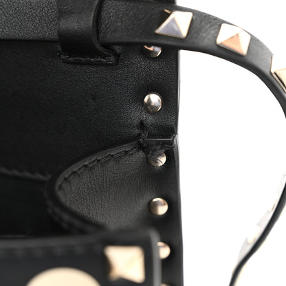 Valentino Garavani Vitello Polka Dot Medium Rockstud Flip Lock Crossbody Bag Black Light Ivory 10 of 10