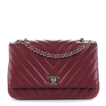Chanel Lambskin Chevron Medium Single Flap Dark Red 1 of 8