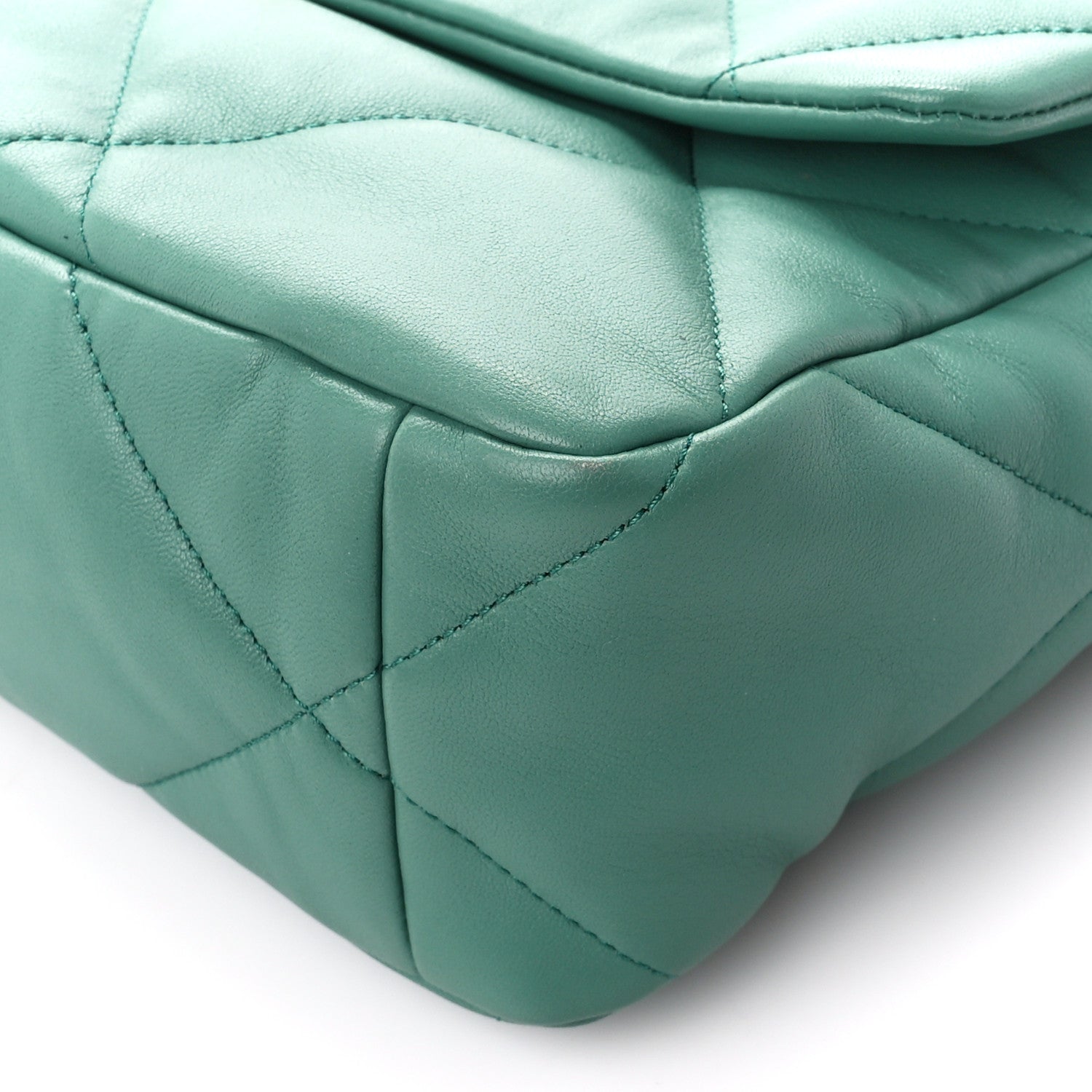 Chanel Lambskin Quilted Large Chanel 19 Flap Dark Green 9 of 9