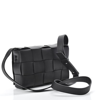 Bottega Veneta Lambskin Maxi Intrecciato Cassette Crossbody Bag Black 2 of 9