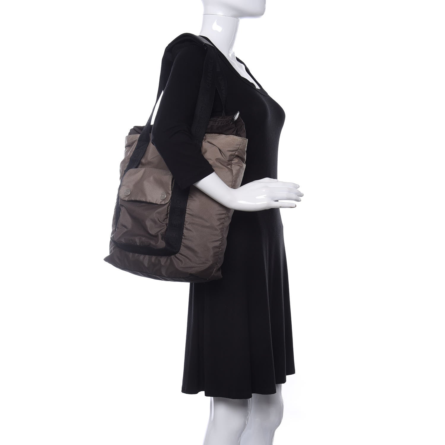 Chanel Nylon Ombre Sport Tote Grey Black 2 of 7