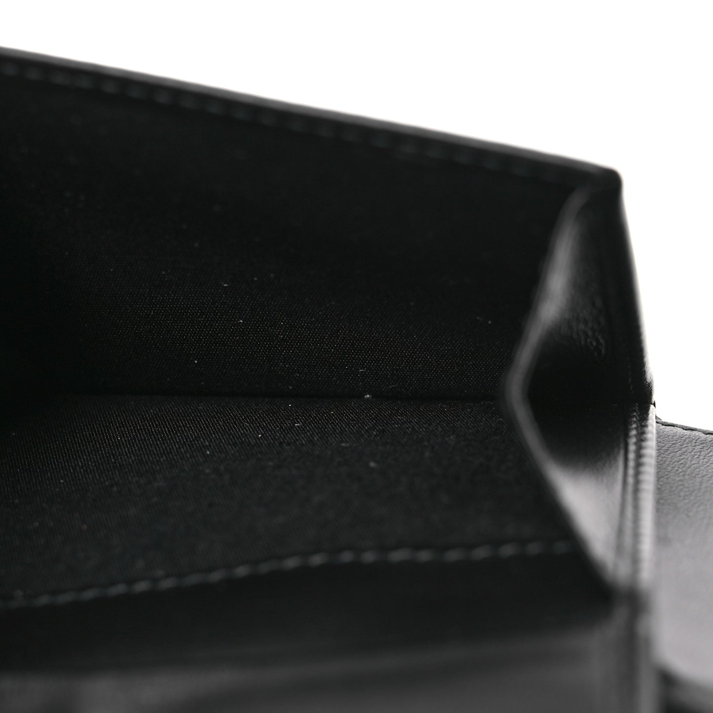 Calfskin Perforated Oblique Bi-Fold Do Galaxy Wallet Black