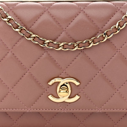 Chanel Lambskin Quilted Trendy CC Wallet On Chain WOC Nude 9 of 14