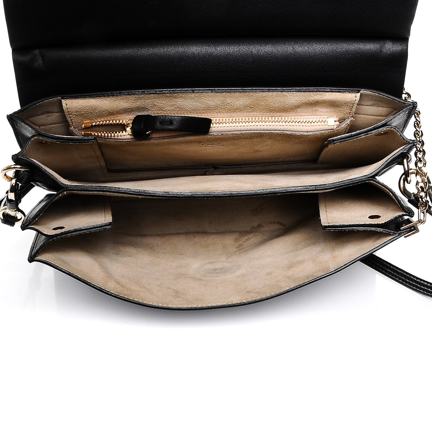 Suede Calfskin Medium Faye Shoulder Bag Black