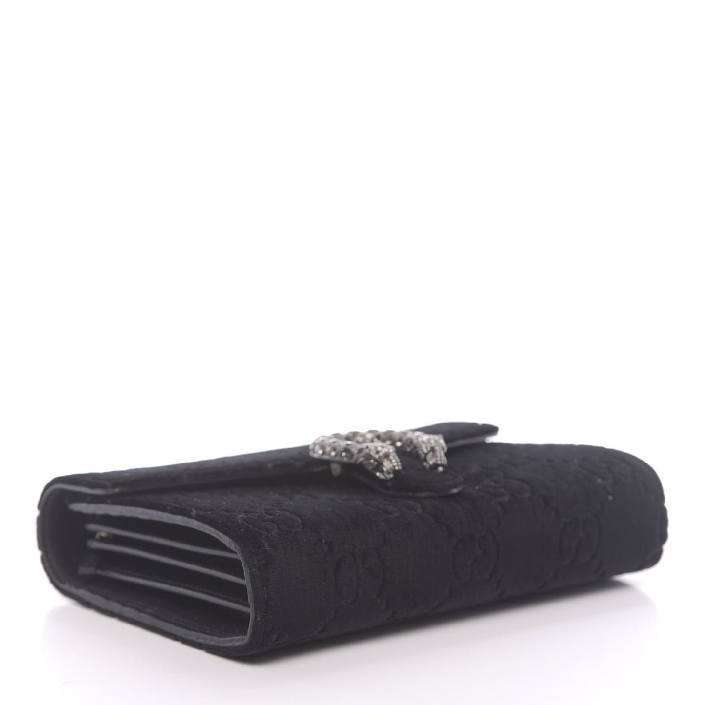 Velvet GG Monogram Mini Dionysus Chain Wallet Black