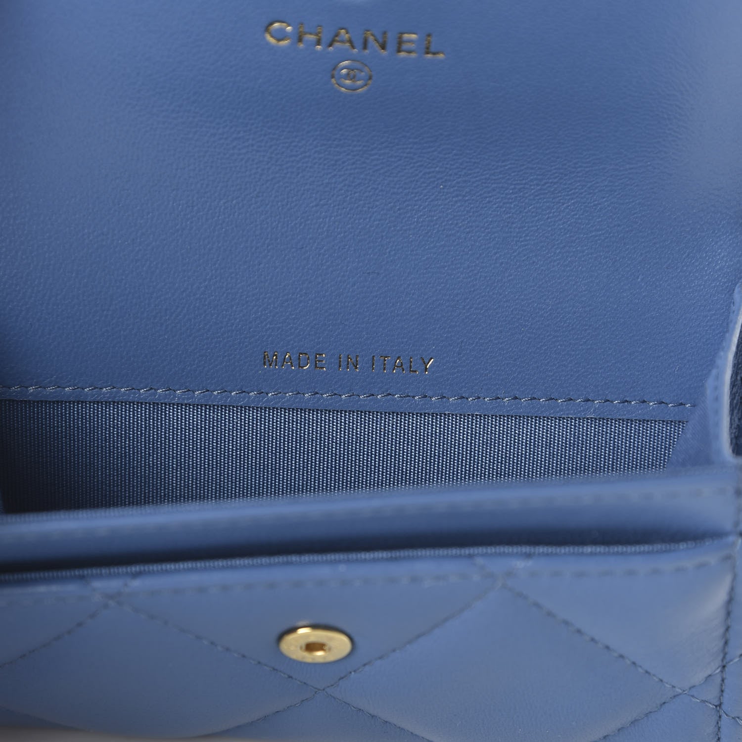 Chanel Lambskin Quilted Chanel 19 Flap Card Holder Light Blue 9 of 12