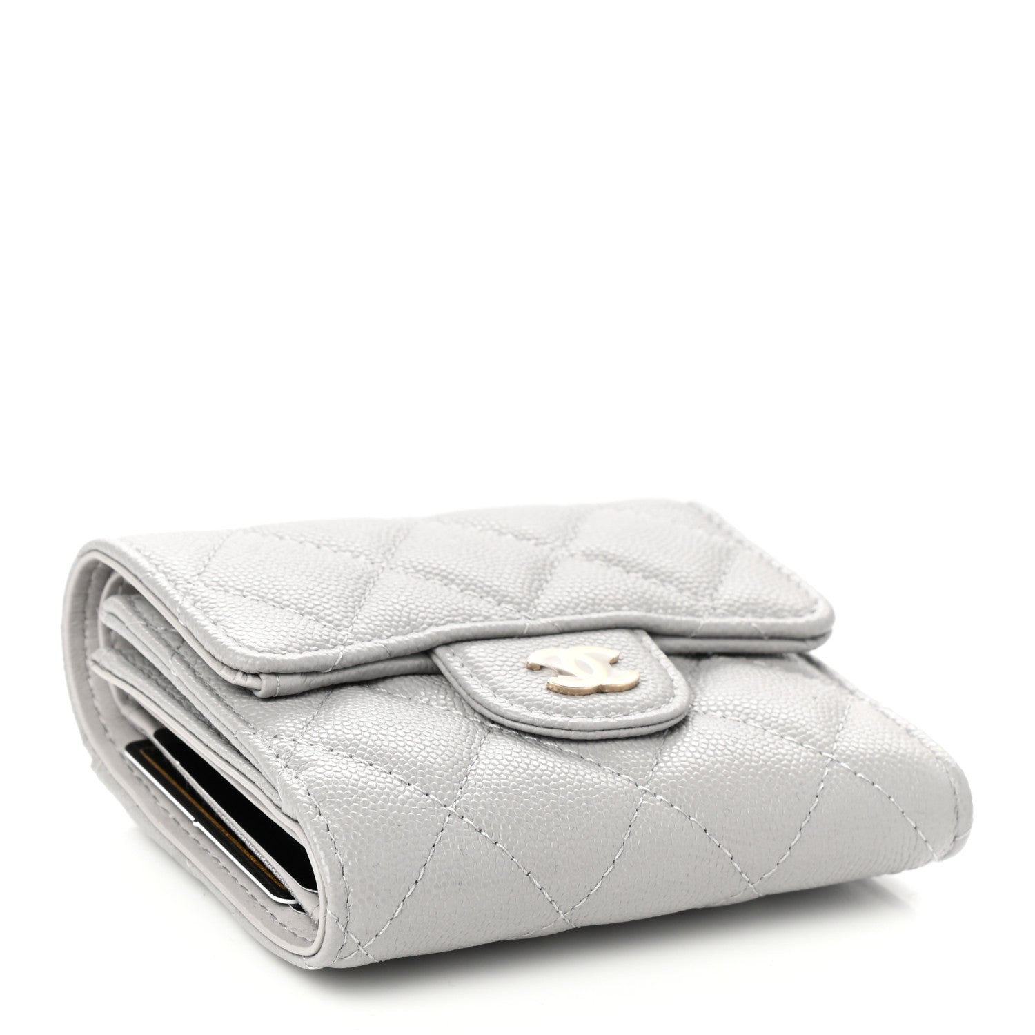 Chanel Caviar Quilted Small Flap Wallet Grey 3 of 8