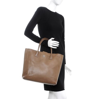 Chanel Calfskin Tall Cerf Tote Brown 2 of 21