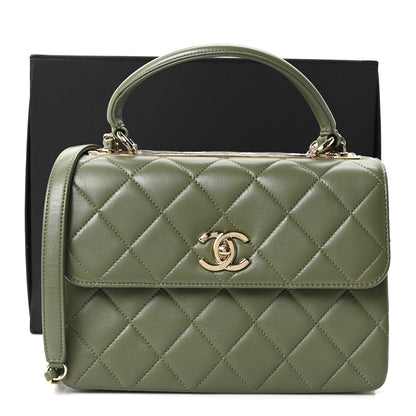 Chanel Lambskin Quilted Small Trendy CC Flap Dual Handle Bag Green 10 of 10