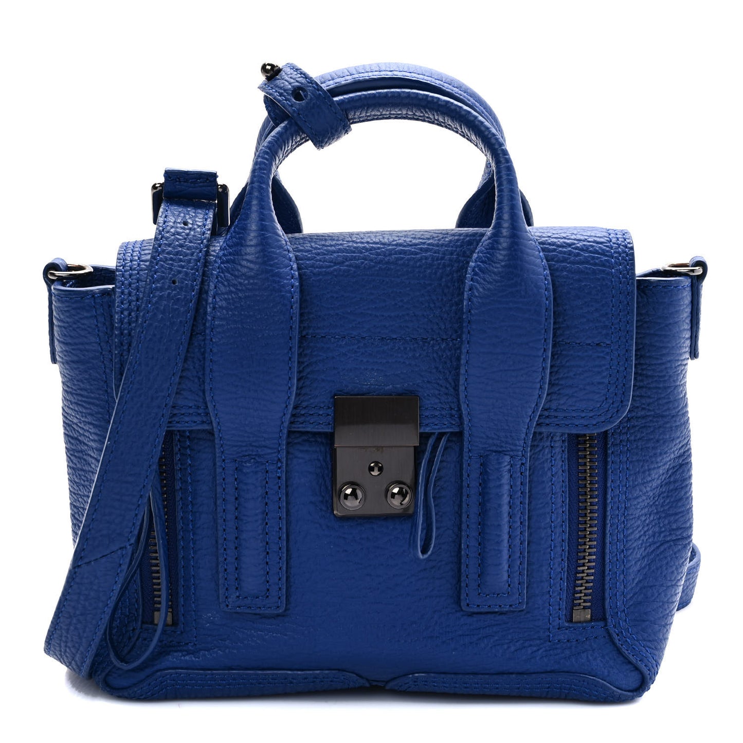 Textured Calfskin Mini Pashli Satchel Cobalt
