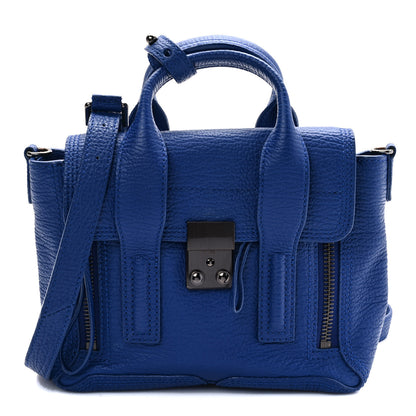 3.1 Phillip Lim Textured Calfskin Mini Pashli Satchel Cobalt 1 of 8