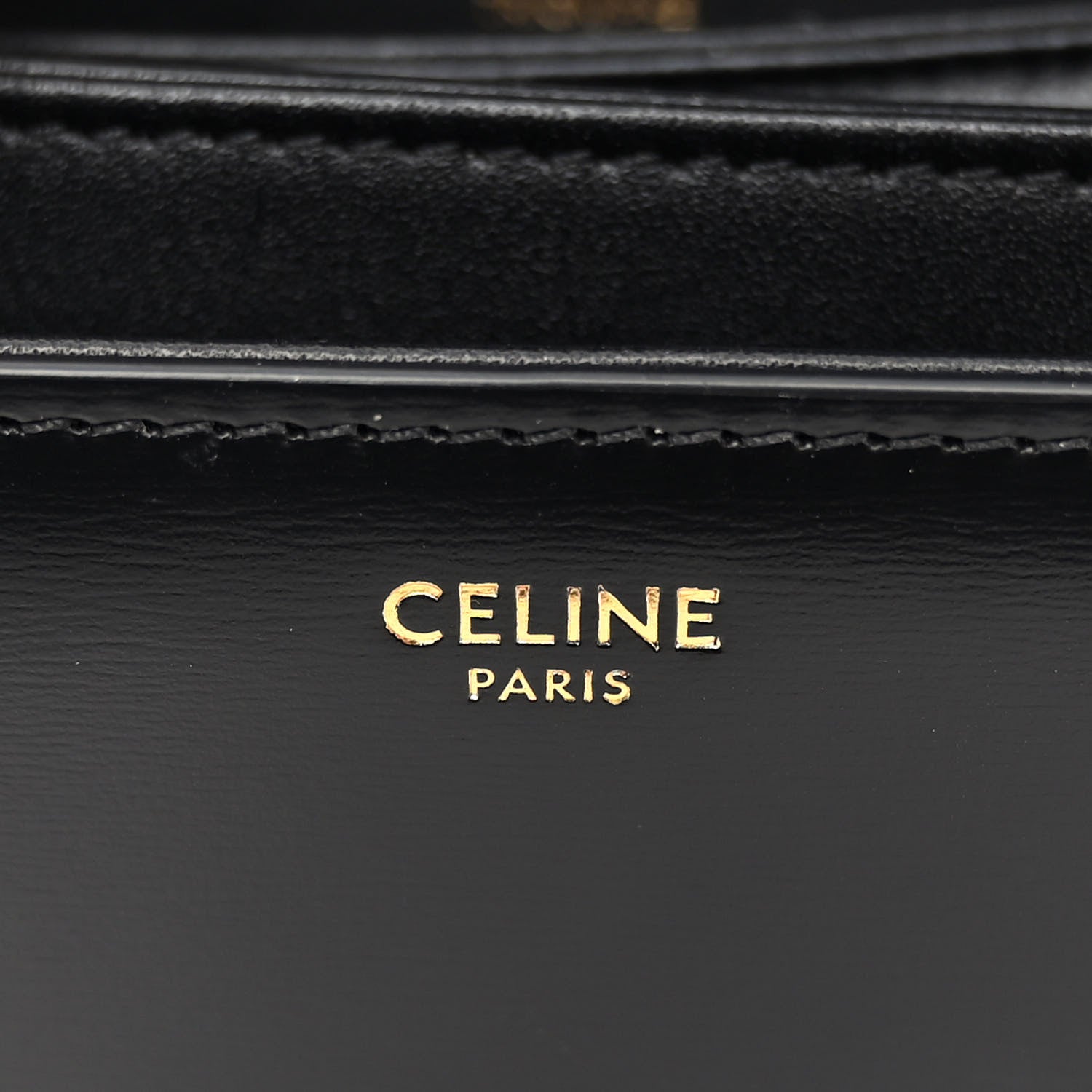 Celine Shiny Calfskin Medium Triomphe Black 6 of 10