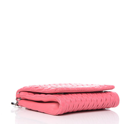 Miu Miu Nappa Matelasse Crystal Chain Crossbody Geranio 4 of 8