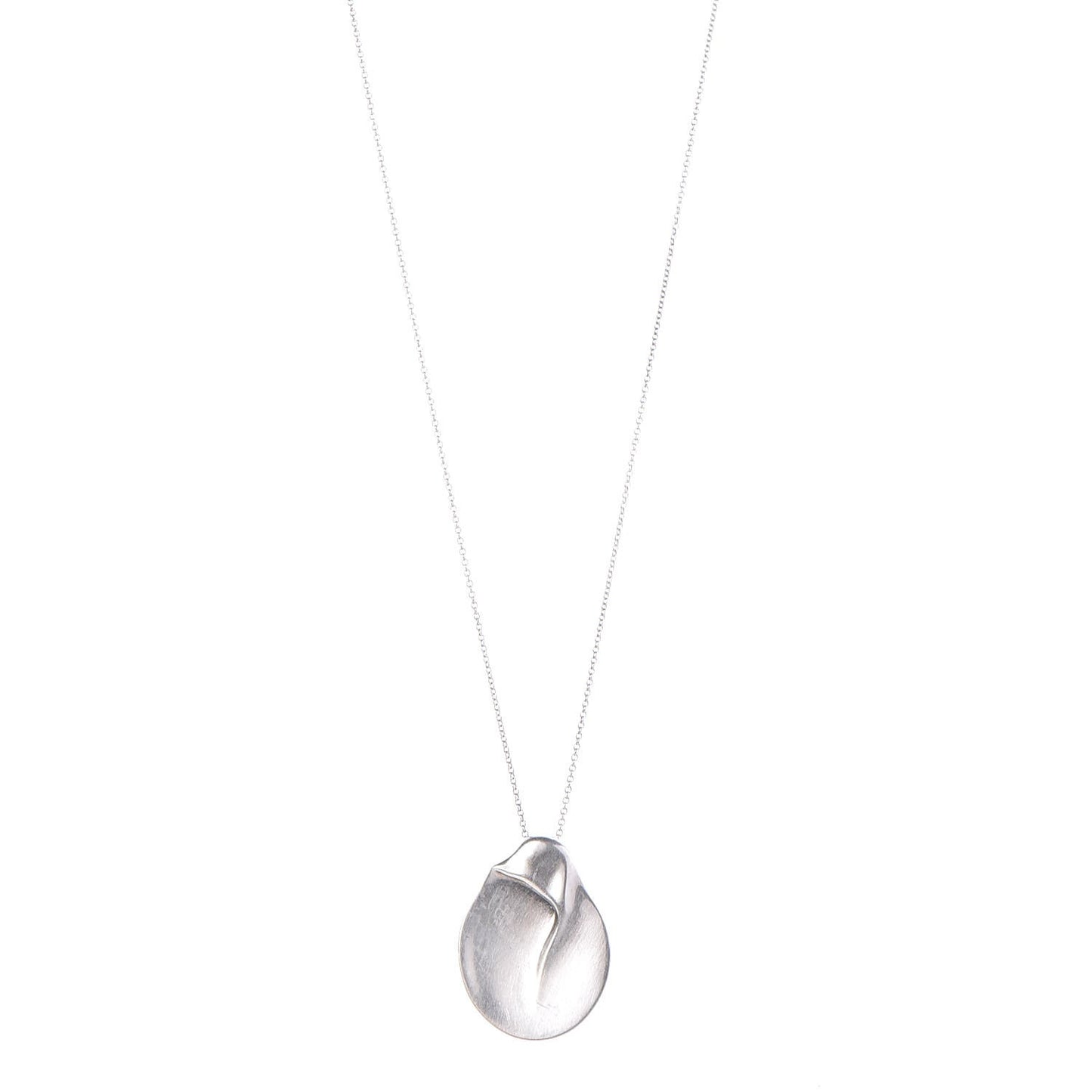Sterling Silver 40mm Elsa Peretti Madonna Pendant Necklace