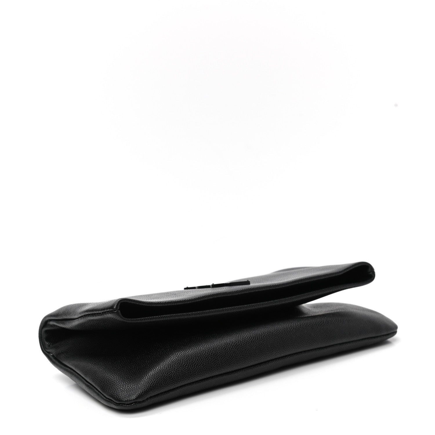 Saint Laurent Grain De Poudre West Hollywood Monogram Fold Over Clutch Black 4 of 7