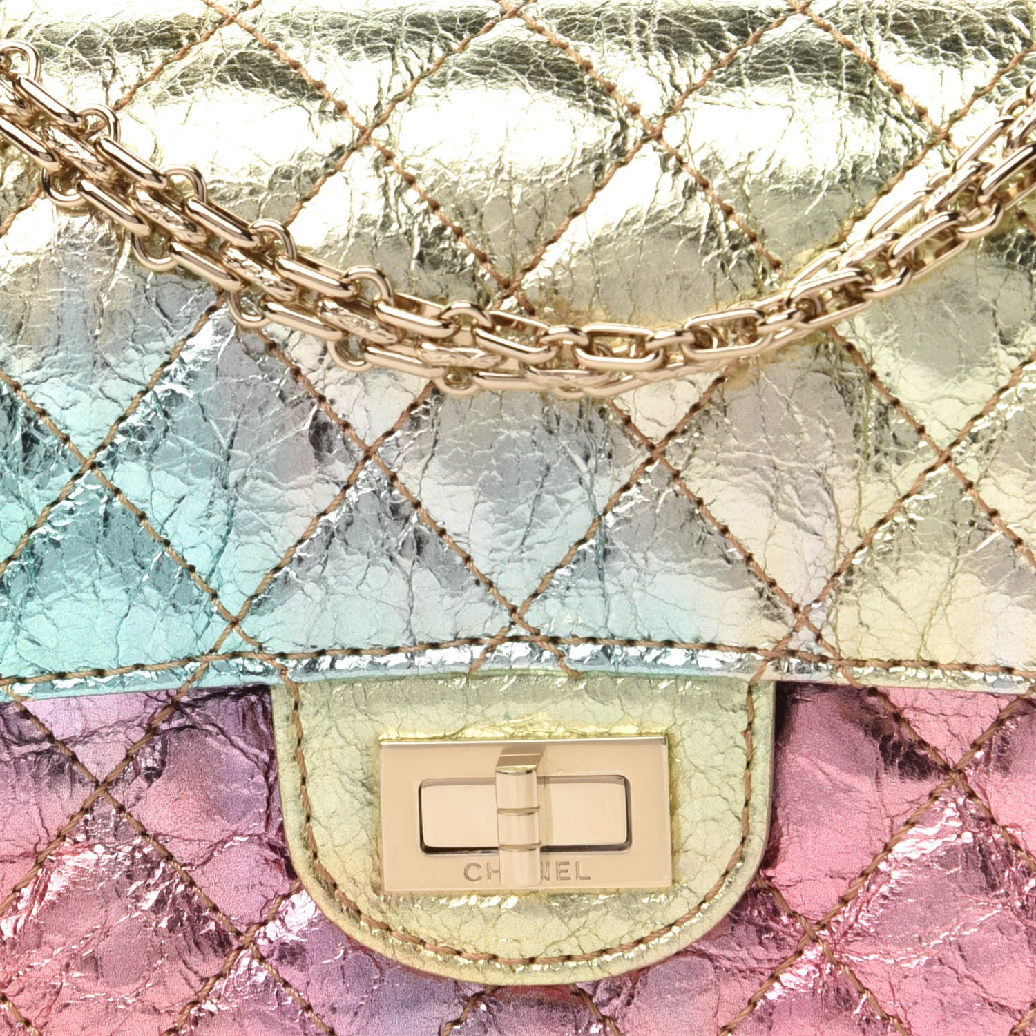 Chanel Metallic Goatskin Quilted Mini 2.55 Reissue Flap Multicolor 10 of 11