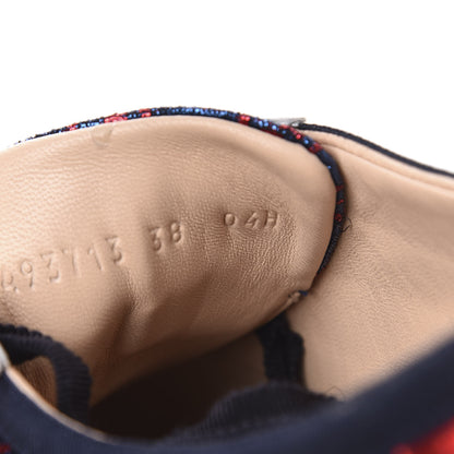 Gucci Lurex Calfskin Web GG Monogram Womens Falacer Sneakers 38 Iridescent Blue Iridescent Red Silver 9 of 9