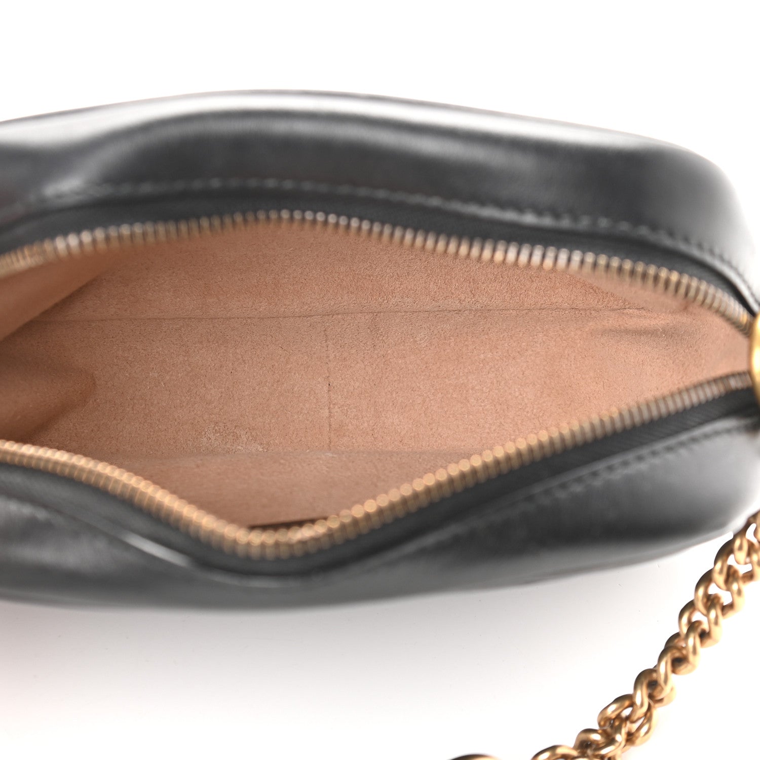 Gucci Calfskin Matelasse Mini GG Marmont Chain Shoulder Bag Black 5 of 9