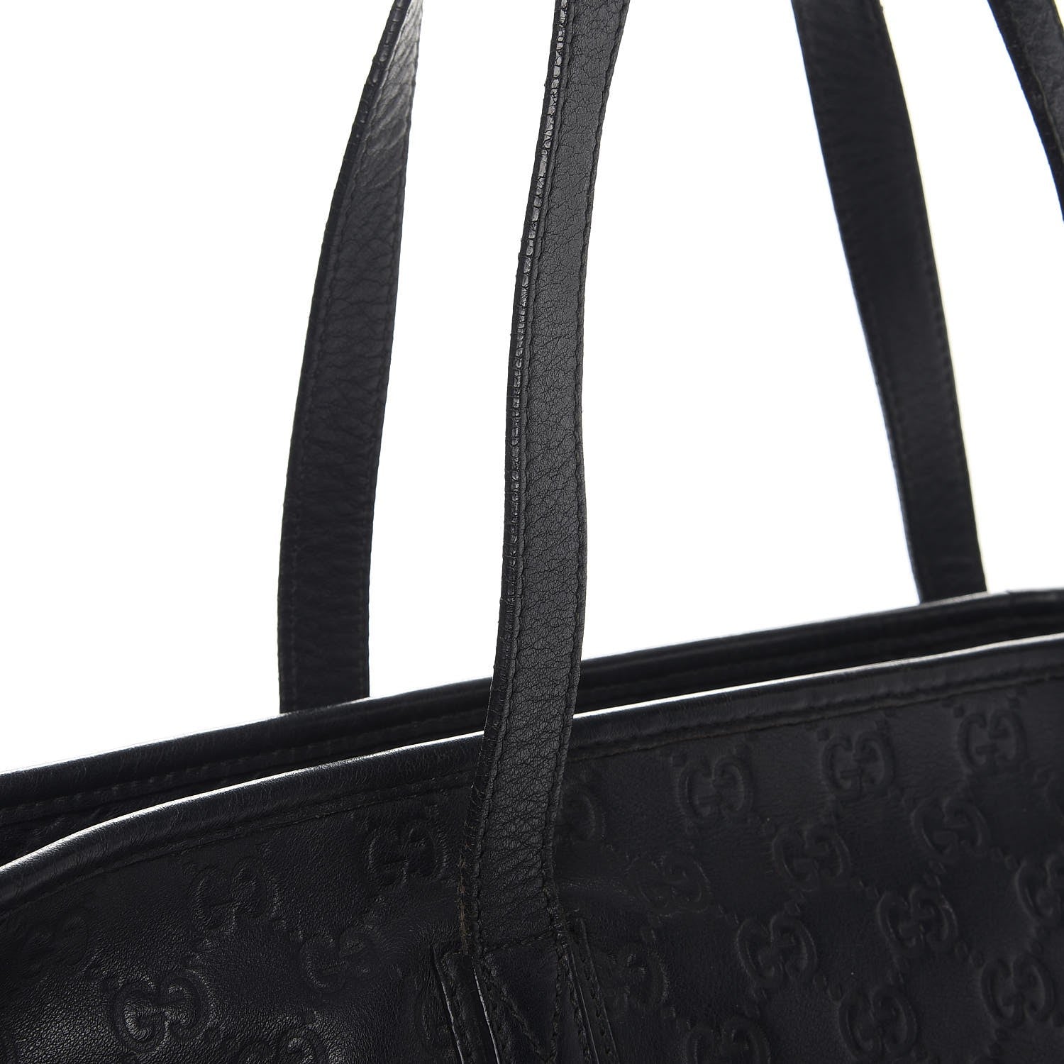 Gucci Guccissima Medium Zippered Shopping Tote Black 13 of 15