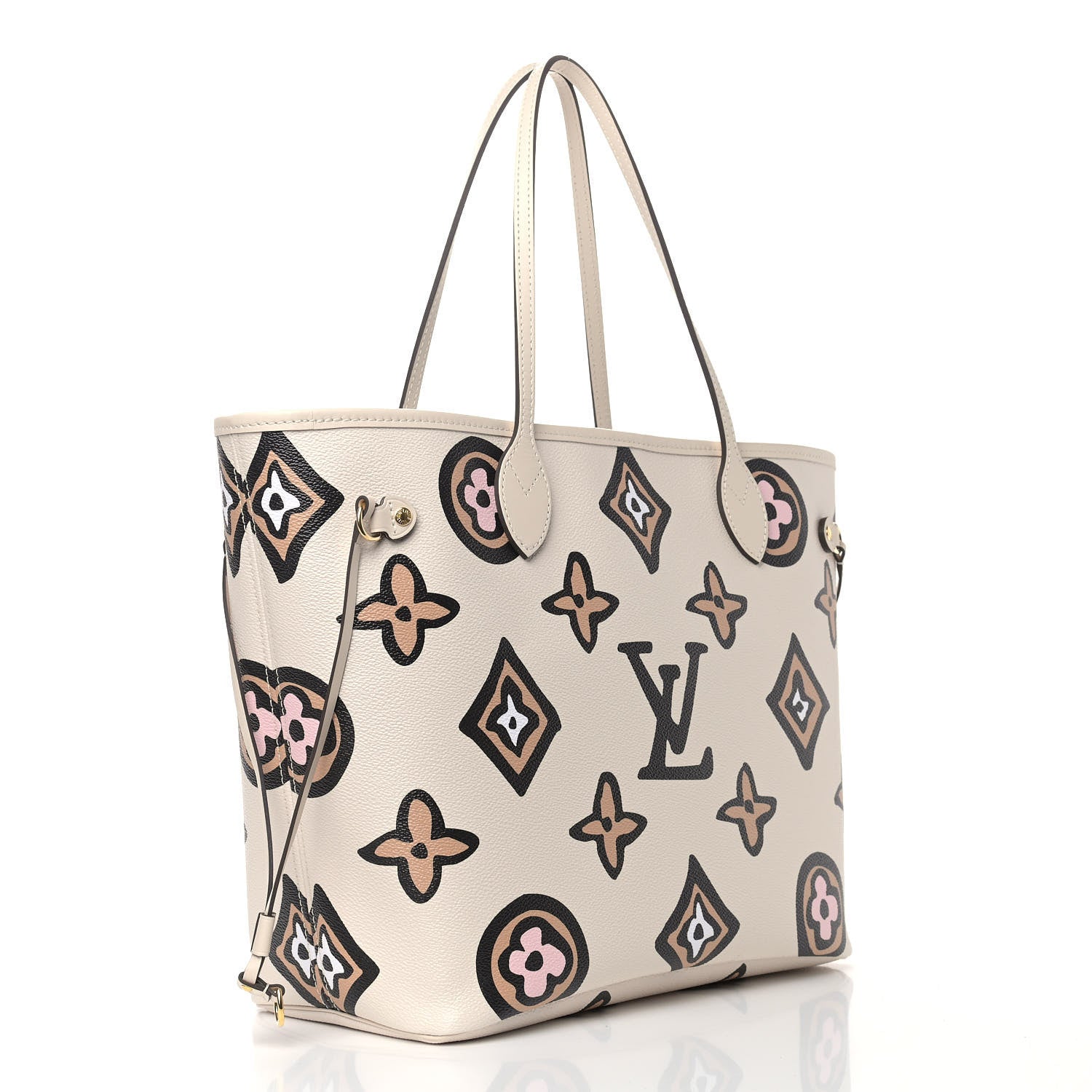 Louis Vuitton Monogram Giant Wild At Heart Neverfull MM Creme 3 of 8