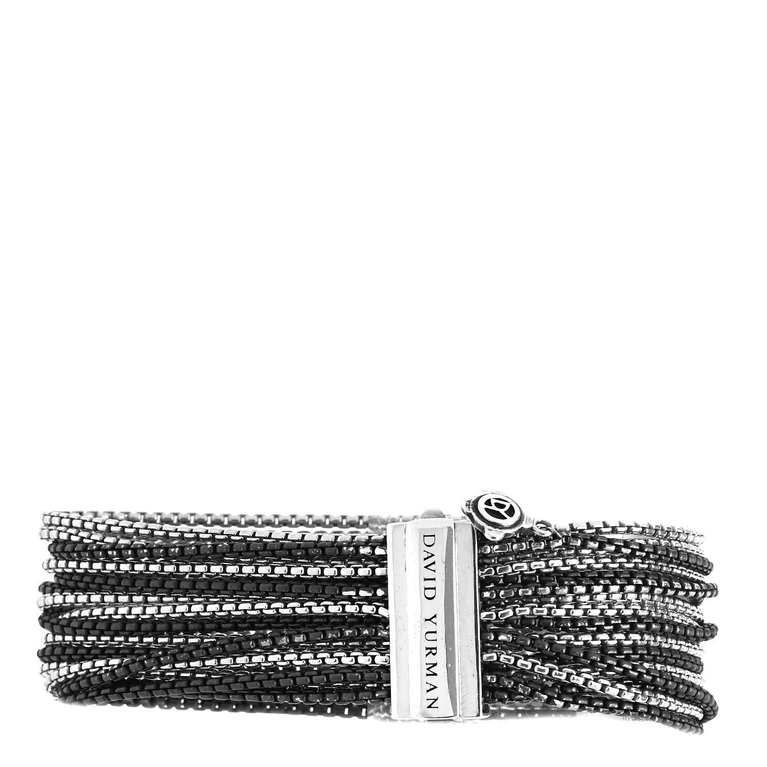 David Yurman Darkened Sterling Silver Sixteen-Row Box Chain Bracelet 3 of 4