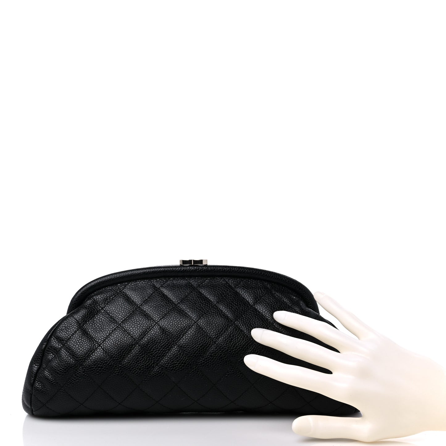 Caviar Quilted Timeless Clutch Black