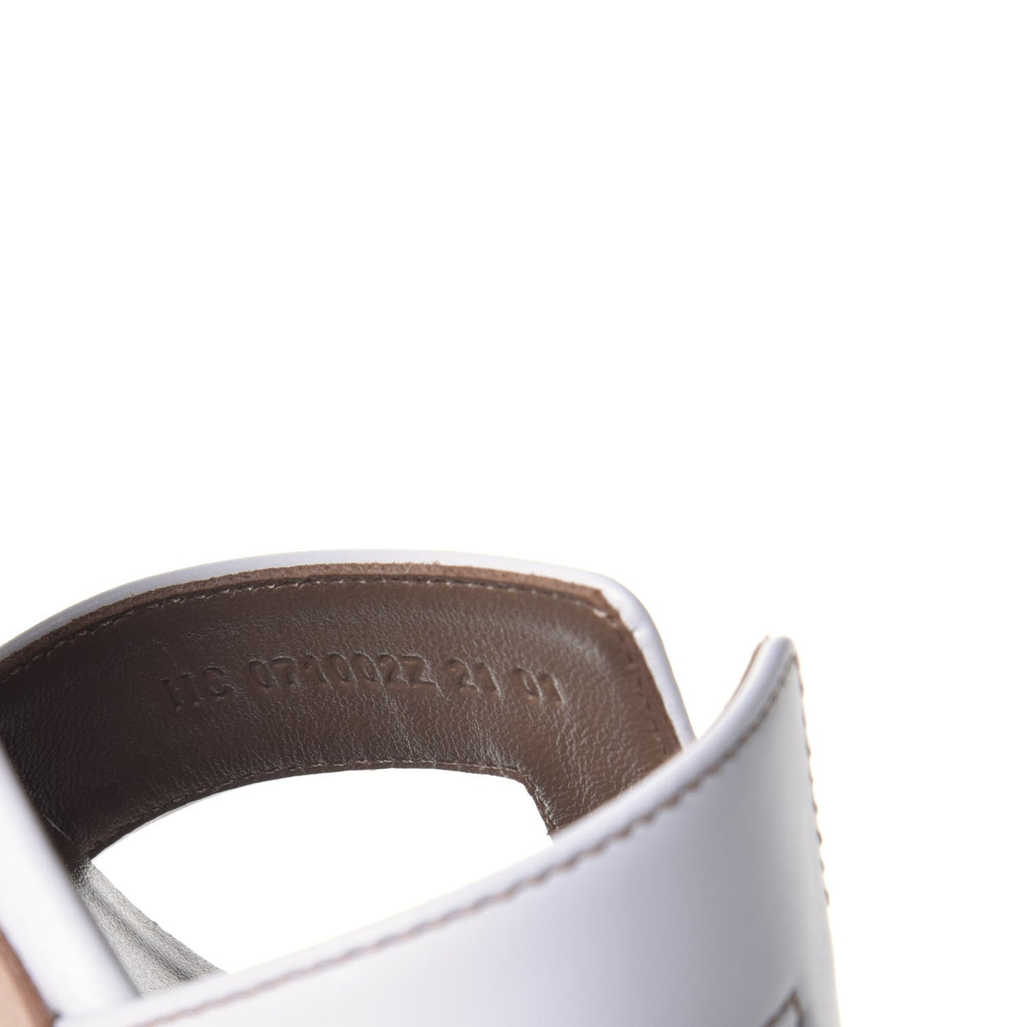 Calfskin Oasis Sandals 37.5 White Piqures Havane