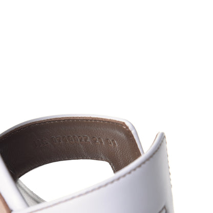 Hermes Calfskin Oasis Sandals 37.5 White Piqures Havane 8 of 9