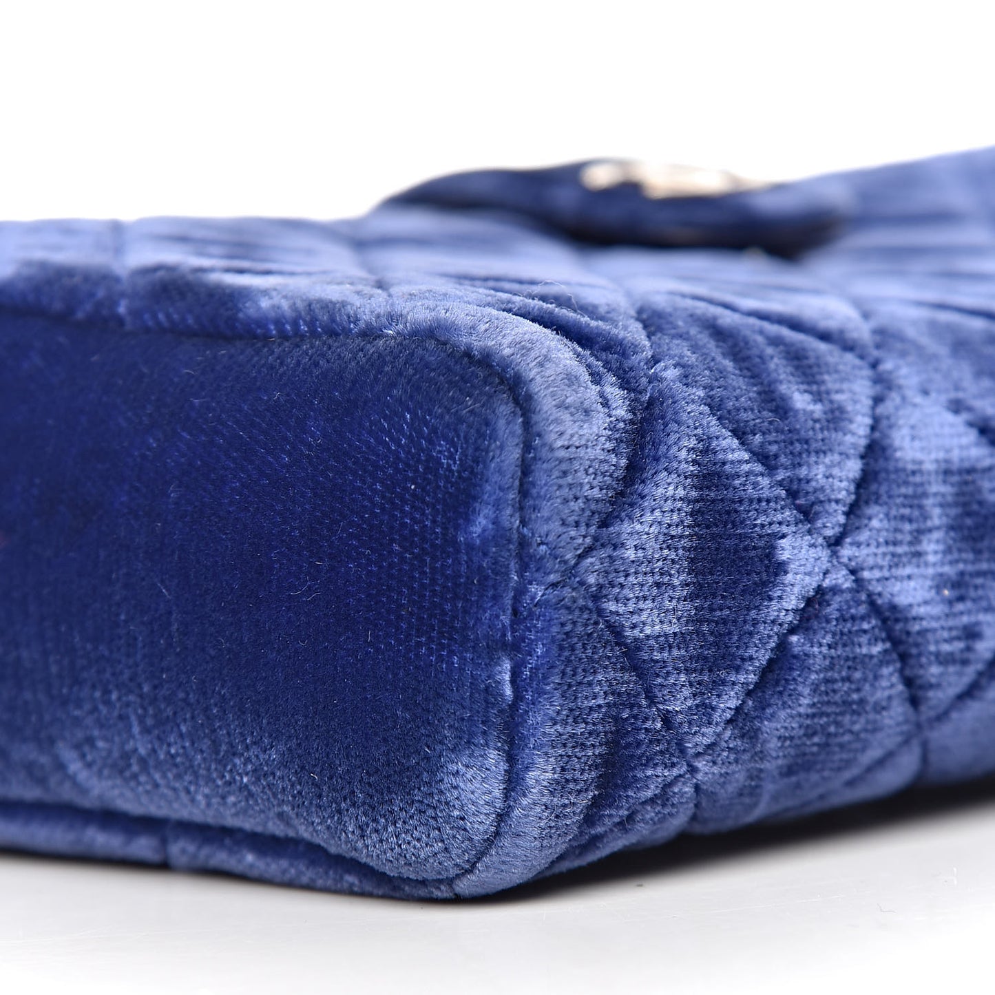Velvet Quilted Mini Phone Holder Crossbody Bag Blue