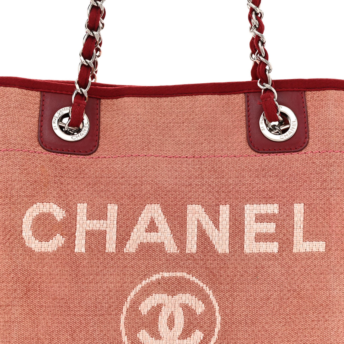 Canvas Mini Deauville Tote Red