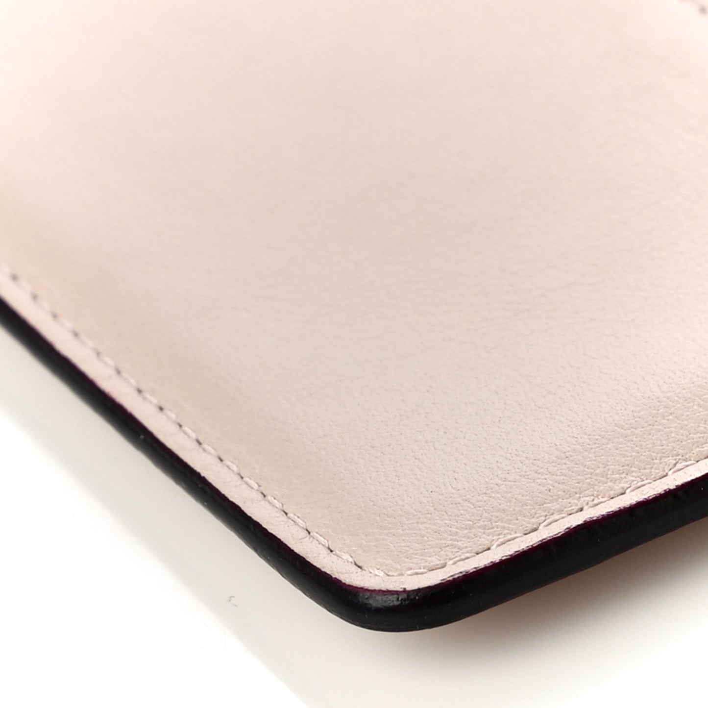 Grained Calfskin Card Holder Pink Multicolor