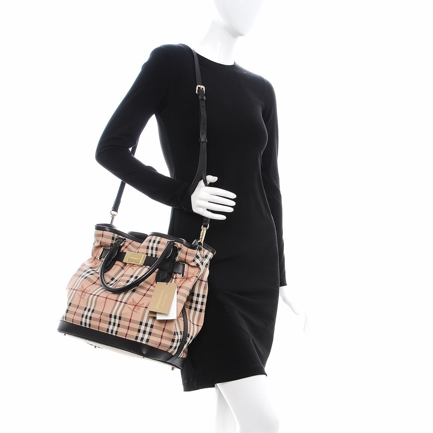 Haymarket Check Medium Golderton Tote Chocolate