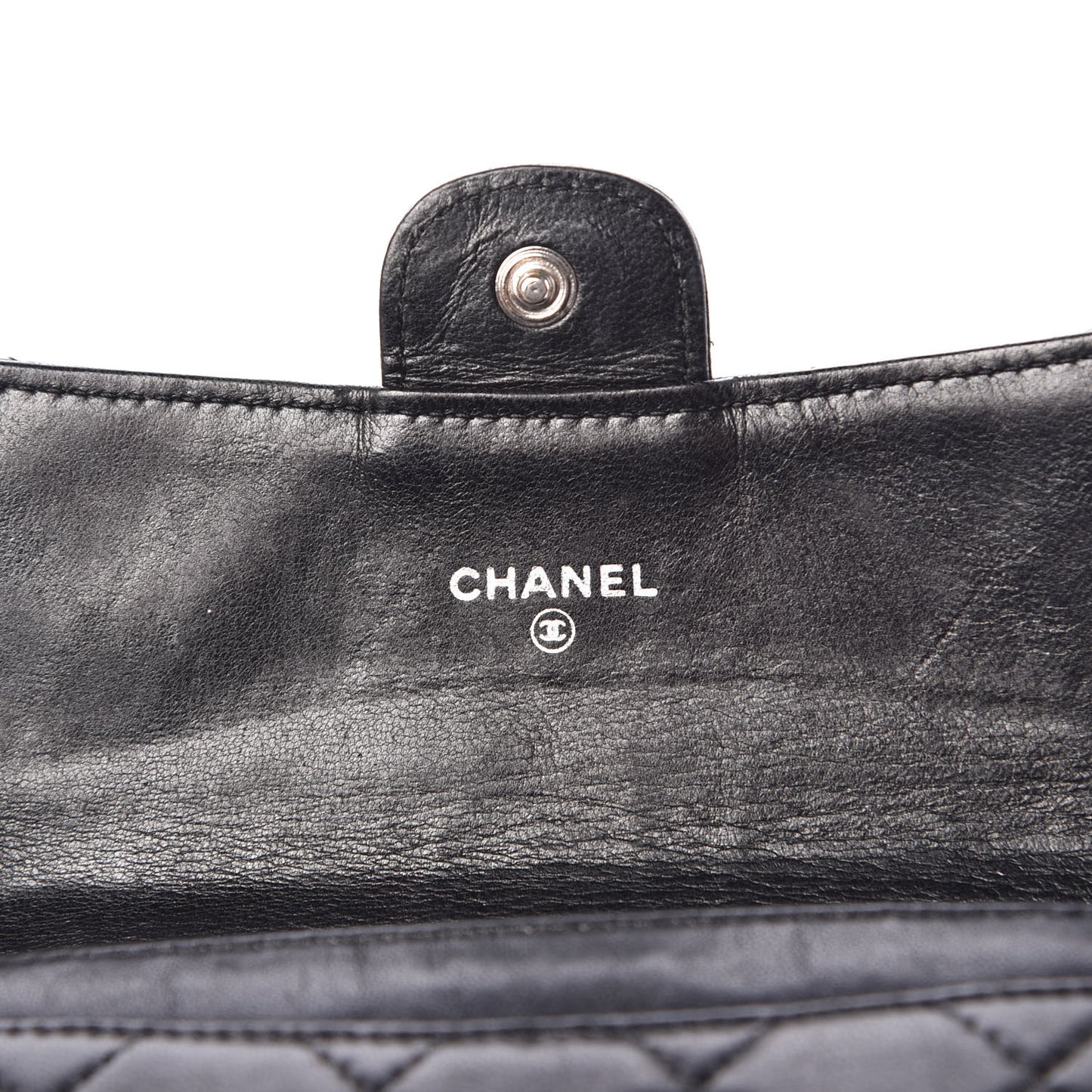 Lambskin Quilted Small Flap Wallet Black