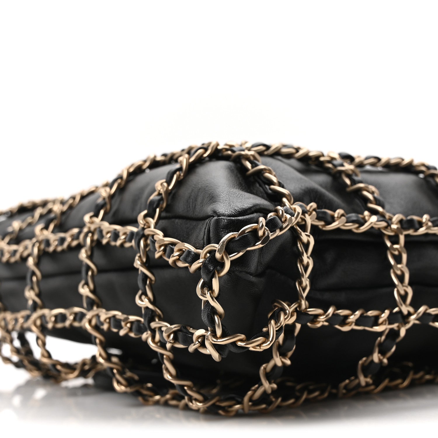 Chanel Lambskin Large Shopping Chain Tote Black 10 of 10