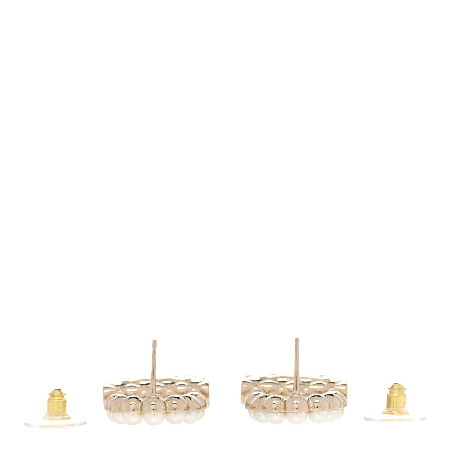 Chanel Pearl Quilted CC Flap Bag Earrings Gold 3 of 4
