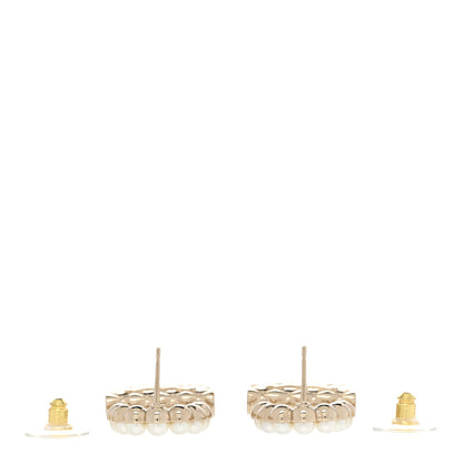 Chanel Pearl Quilted CC Flap Bag Earrings Gold 3 of 4