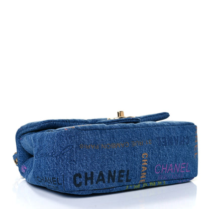 Chanel Denim Quilted Mini Denim Mood Rectangular Flap Blue Multicolor 4 of 10