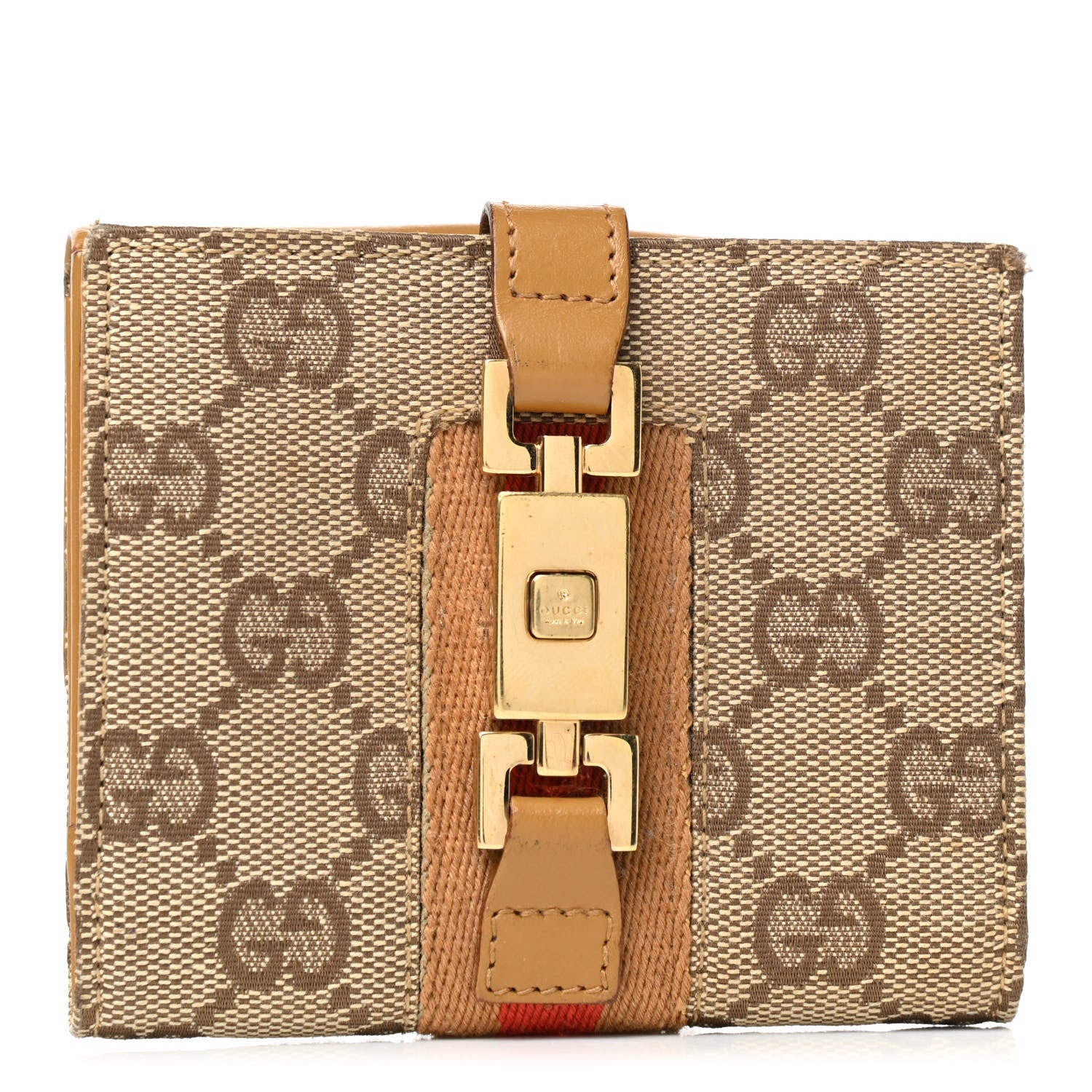 Gucci Monogram Compact Wallet Tan 1 of 11