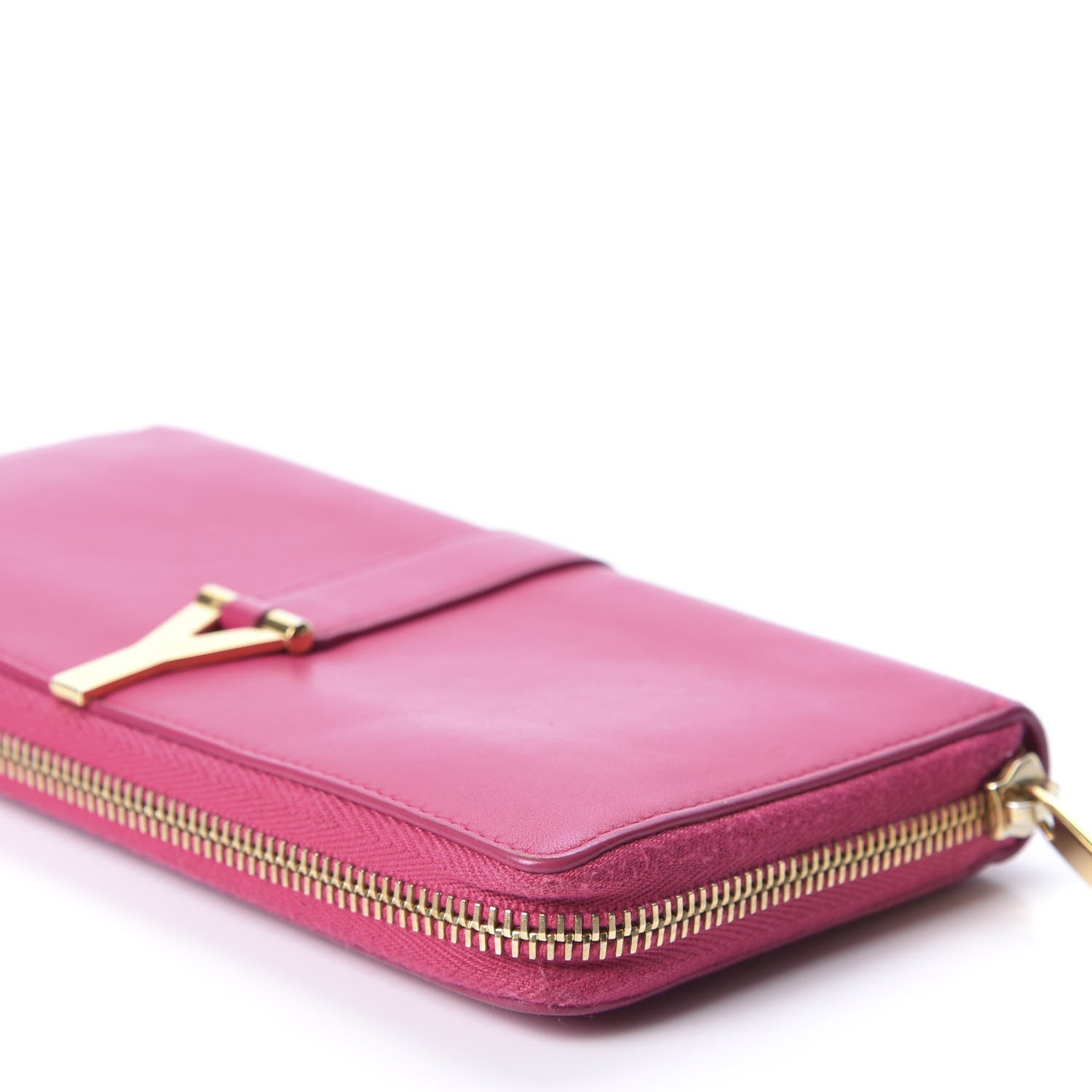 Saint Laurent Calfskin Classic Y Ligne Zip Around Wallet Fuchsia 6 of 8