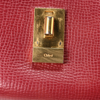 Chloe Grained Calfskin Lambskin Mini Bi-Color Drew Shoulder Bag Red 6 of 9