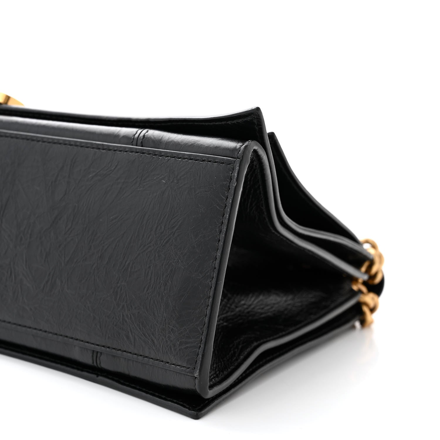 Balenciaga Crushed Calfskin Medium Crush Chain Bag Black 10 of 10