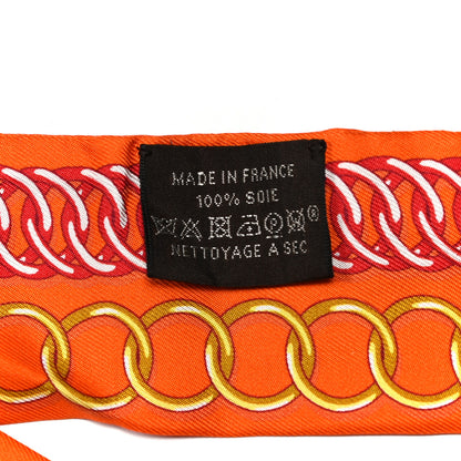 Hermes Silk Maillons Twilly Orange Vieux Rose Gold 3 of 4