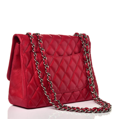 Chanel Lambskin Quilted Jumbo Single Flap Red 3 of 10