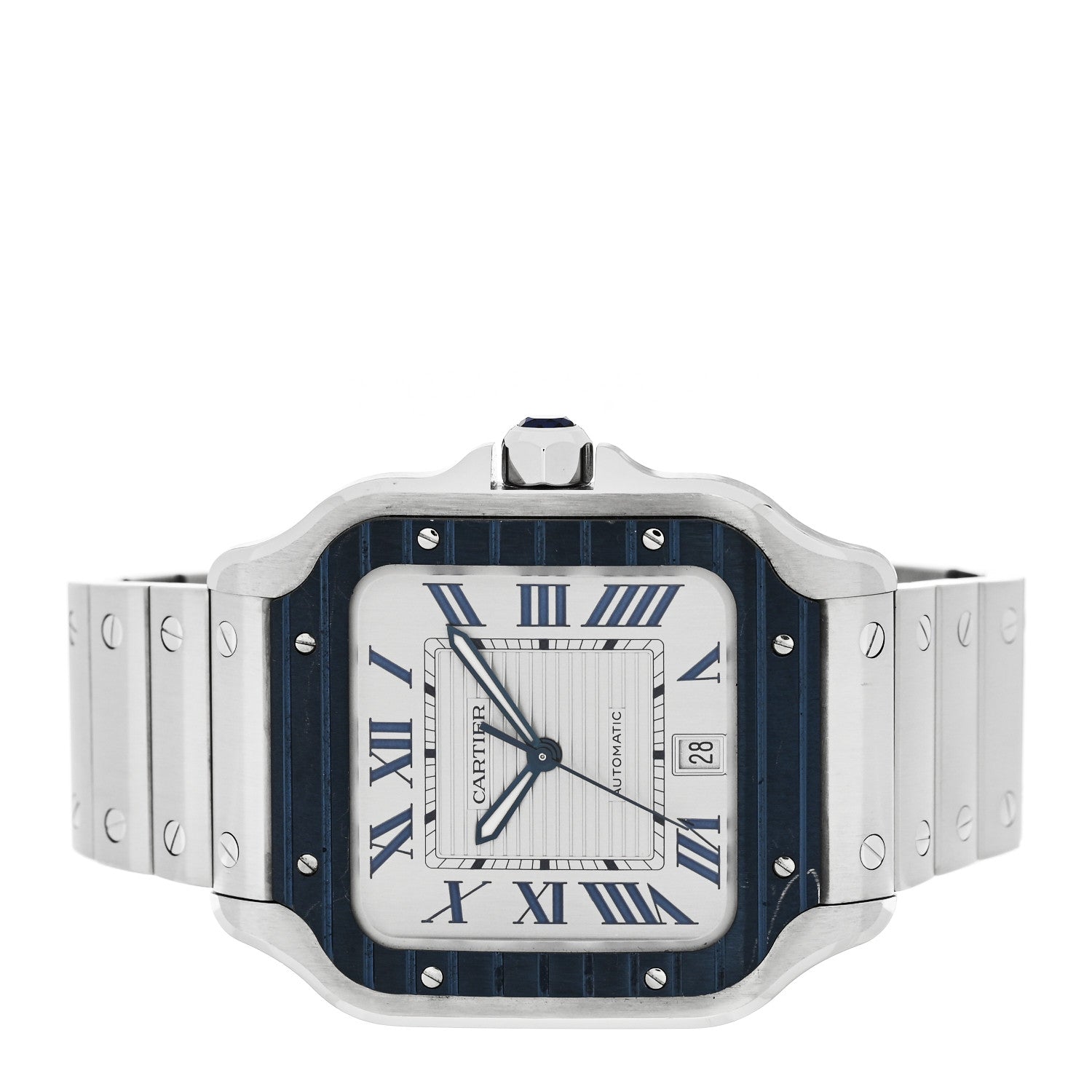 Cartier Stainless Steel 39.8mm Santos De Cartier Automatic Watch Grey 2 of 5