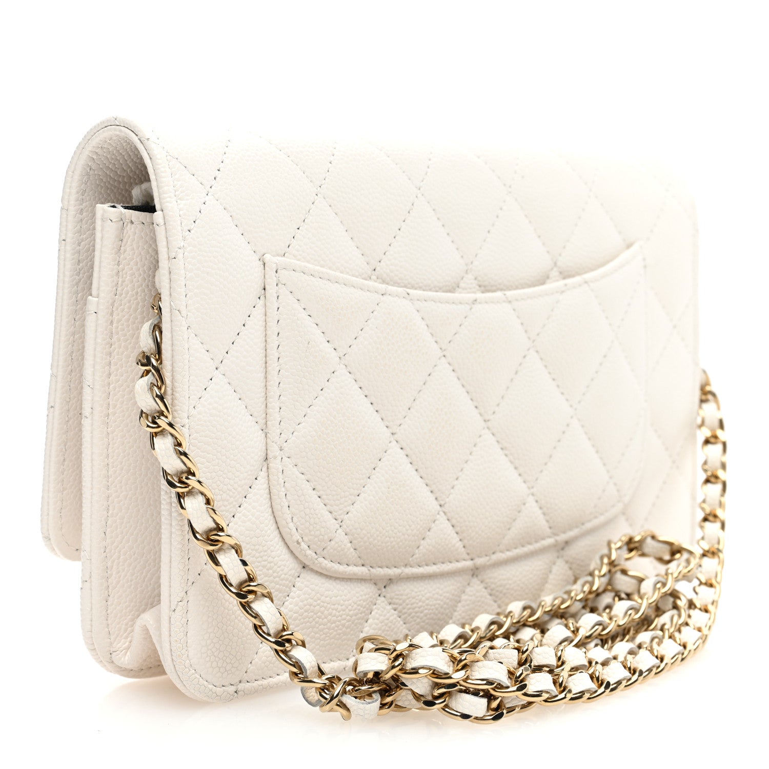 Chanel Caviar Quilted Wallet on Chain WOC White 3 of 11